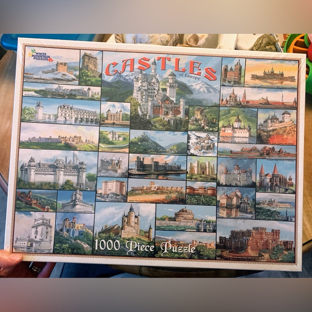 NEW 2003 HTF 1000 Pieces Puzzle Castles of Europe White Mountain Made in USA